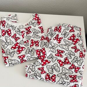 Women’s Minnie Mouse  Pajamas with Red and Gray Bow Print